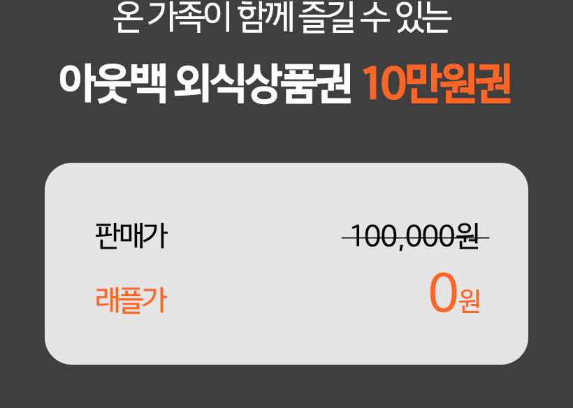 아웃백 외식상품권